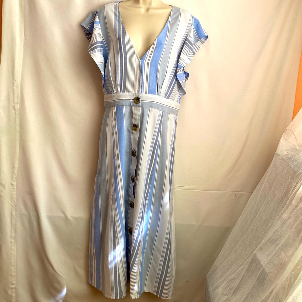 Striped, Button-Up Dress, by Ana, Size XL